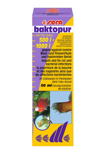 SERA Baktopur – בקטופור 50 מ"ל | טיפול במחלות חיידקיות וריקבון סנפירים