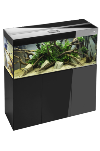 AQUAEL Glossy Black 120 ס"מ – אקווריום שחור יוקרתי | עיצוב מודרני לבית ולמשרד