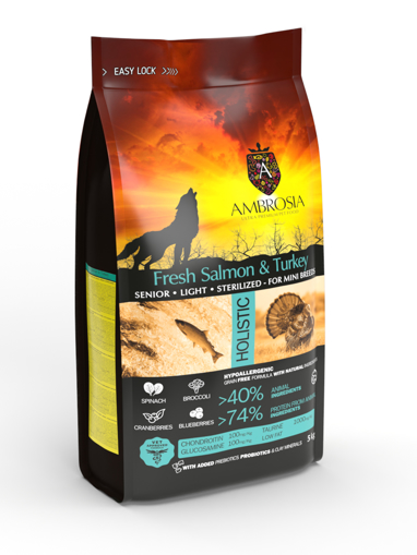 אמברוסיה סלמון והודו 5 ק״ג לכלבים