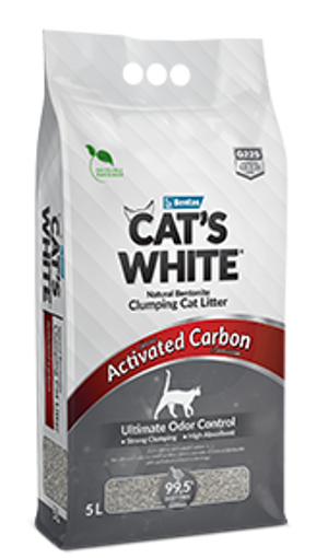 תמונה של חול לחתולים עם פחם פעיל CAT'S WHITE Active Carbon 10L