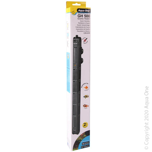 Aqua One Quartz Heater 500W – גוף חימום לאקווריום | חימום יציב לאקווריומים גדולים מאוד