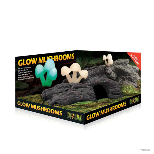 בול עץ עם פטריות זוהרות Exo-Terra Glow Mushrooms