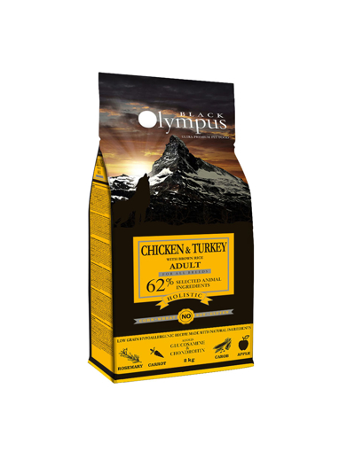 בלאק אולימפוס עוף הודו ואורז חום 12 ק״ג