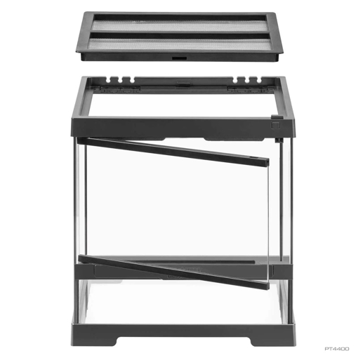 טרריום Exo Terra Pro בגודל 30x30x30 ס"מ דגם X-Small Wide עם דלתות זכוכית קדמיות וגג מתכת עם רשת אוורור