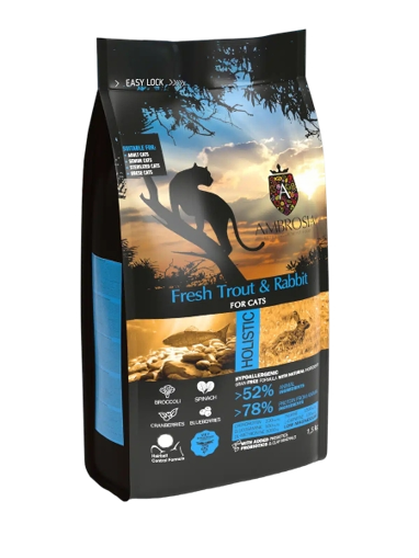 אמברוסיה פורל טרי וארנב - מזון יבש הוליסטי לחתולים 5 ק"ג