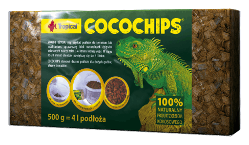 מצע קוקוס COCOCHIPS של TROPICAL לטרריום וזוחלים