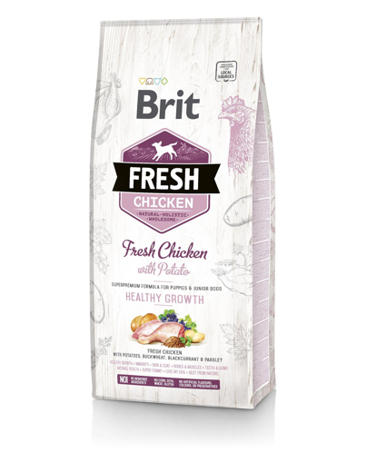 Brit Fresh Chicken Puppy Healthy Growth מזון לגורי כלבים