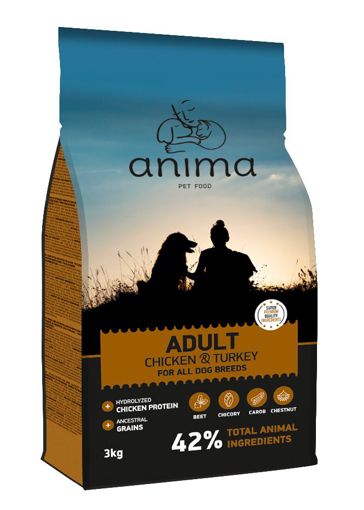 ANIMA Chicken & Turkey 14kg מזון עוף והודו לכלבים