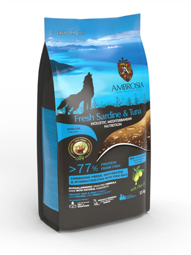 Ambrosia Fresh Sardine Tuna מזון ללא דגנים לכלב